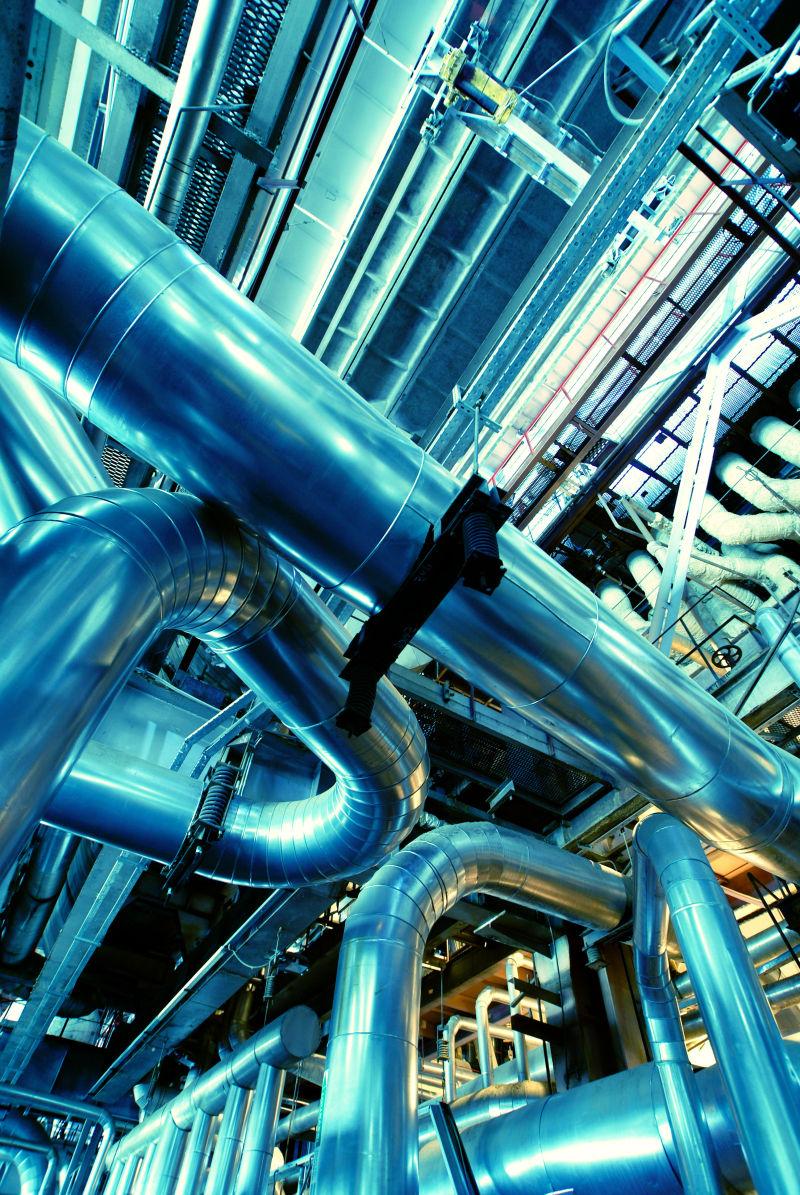 發電廠大型工業管道的機械美學 創意圖片素材的藝術與技術融合